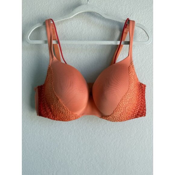 Cacique Women’s Ombré Linear Lace Smooth Balconette Bra Orange‎ Lace Size 42DD - Picture 10 of 15